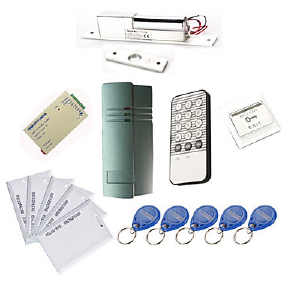 Single Door Controller Kits with IR Keypad Electric Bolt,10 EM-ID Card,Power Supply)