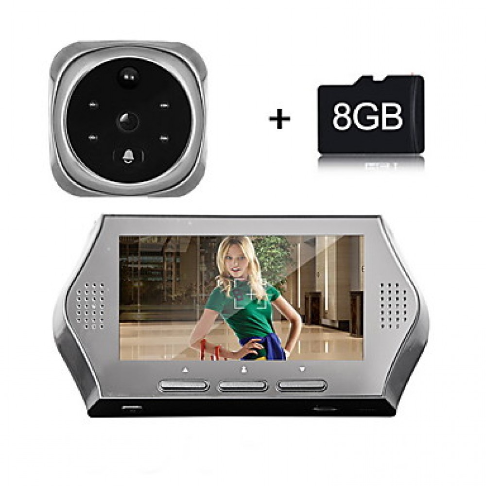 4.3Inch 1.0MP Door camera with 8GB TF Card 4 IR Night View Digital Door Viewer