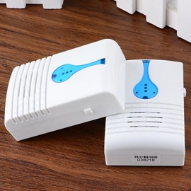 501K3 32-Melody Wireless Remote Control Transmitter + 2 Receivers Doorbell Set - White + Blue