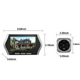 4.3Inch 1.0MP Door camera with 8GB TF Card 4 IR Night View Digital Door Viewer