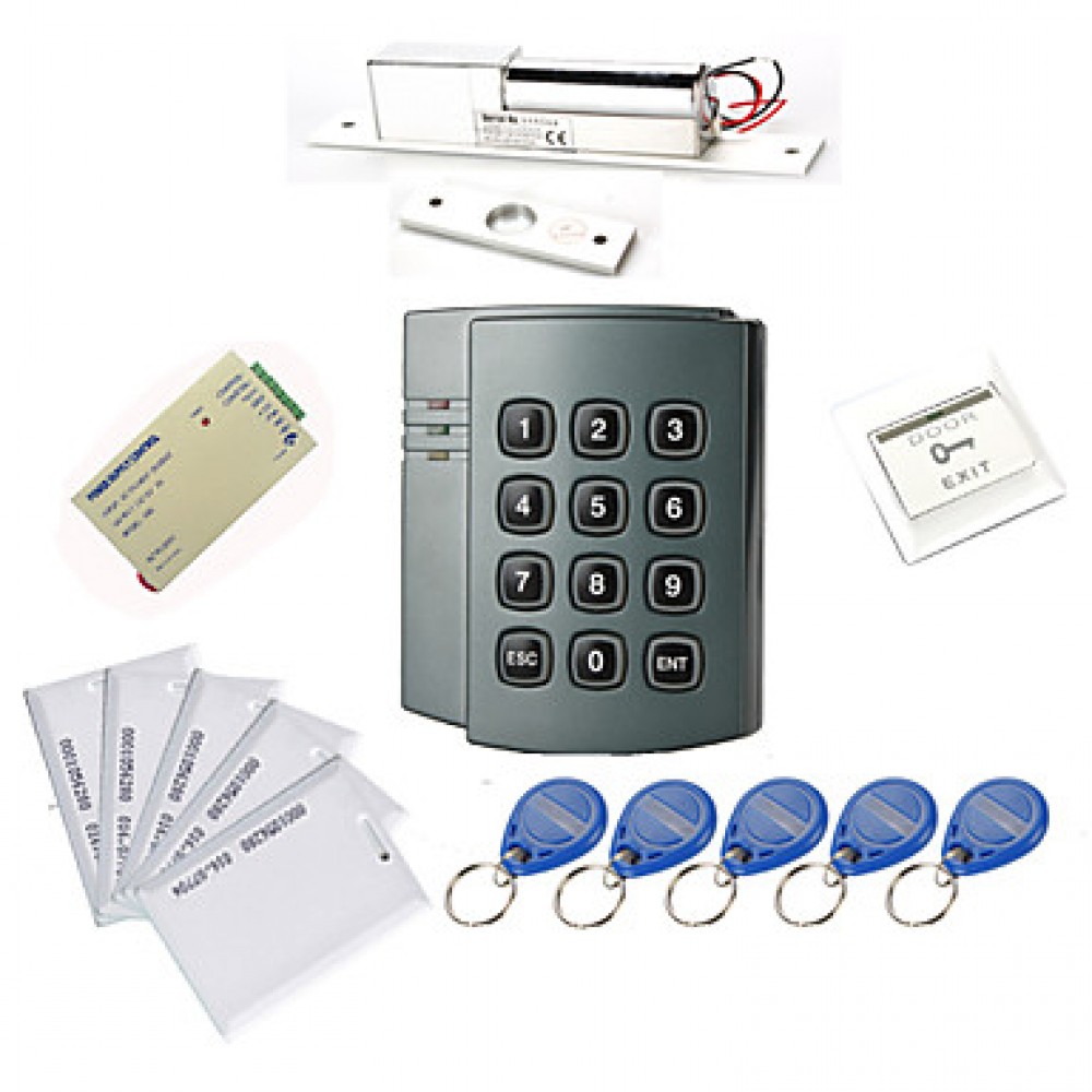 Plastic Standalone Access Controller with 1000 Users(Electric Bolt,10 EM-ID Card,Power Supply)